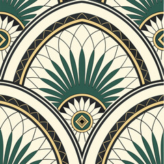 Fototapeta premium Elegant geometric repeating pattern design with symmetric symmetry and vibrant cmyk color palette for various applications