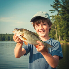 young man fishing