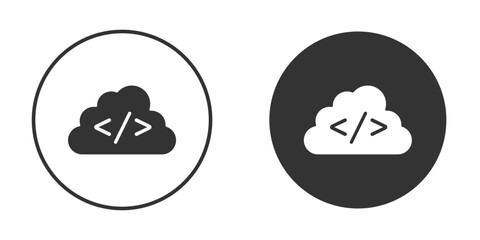 Cloud code icon Symbol, logo illustration. Vector graphics for web.