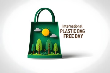 International plastic bag free day awareness campaign promoting eco friendly bags use