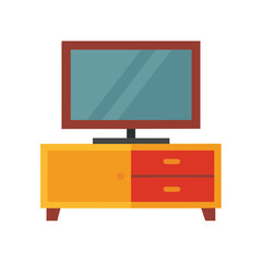 tv stand with television flat