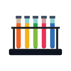 test tube rack with colorful tubes vector