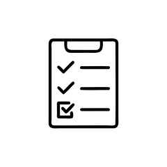 Outline checklist icon with three items checkmarks task