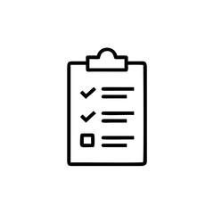 Outline icon a clipboard with checklist checkmarks task