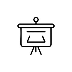 Outline icon a presentation easel with a blank screen board