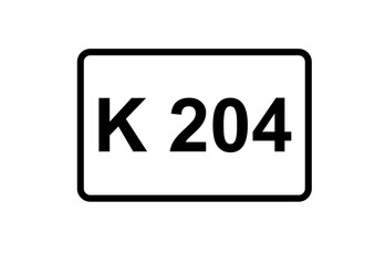 Fototapeta premium Illustration eines Kreisstraßenschildes der K 204 in Deutschland 