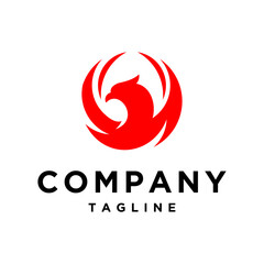 Phoenix bird fly logo design
