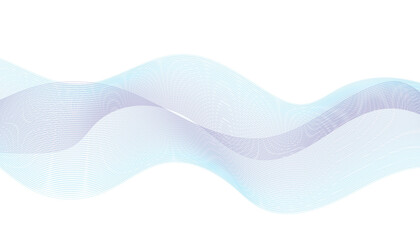 Light Abstract Wave Lines in Blue and Purple on White Background