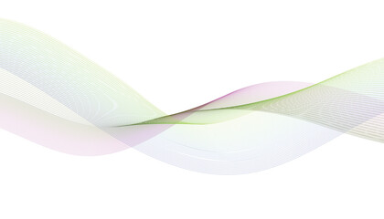 Colorful Abstract Wave Lines on White Background