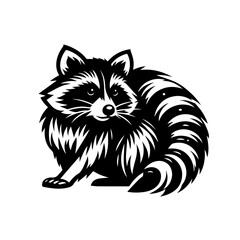Obraz premium Stylized Black and White Raccoon Illustration.