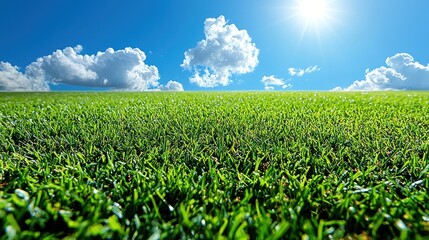 Green field with blue sky day