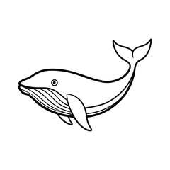 Fototapeta premium A whale line art vector illustration