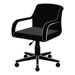 Office Chair Black and white  Silhouette Icon 