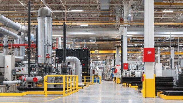 Experience the dynamic environment of a factory floor where molten thermoplastics are expertly processed amidst stringent safety measures.