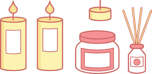 Aroma Therapy Collection with Candles and Reed Diffuser for Relaxation and Home Fragrance Illustration