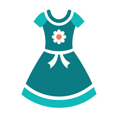 Baby dress vector icon on white background