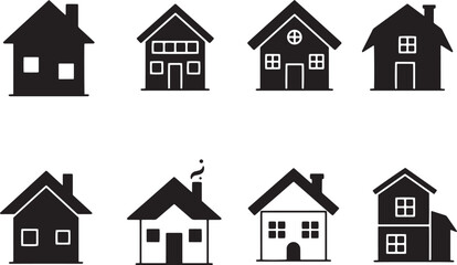 Minimalist Black House Icon Set