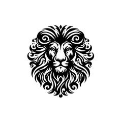 Obraz premium Majestic Lion Head Tribal Tattoo Design.