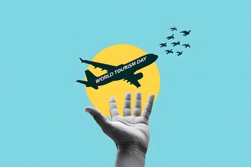World tourism day airplane travel vacation holiday destination international trip plan