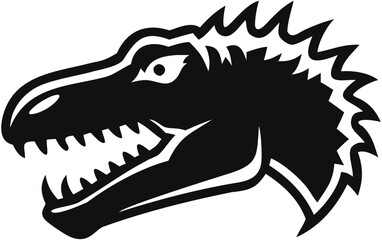 Fototapeta premium Dinosaur t rex tyrannosaurus rex prehistoric jurassic reptile animal head silhouette vector illustration on transparent background