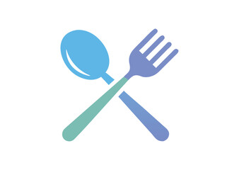 Fork and spoon crossed icon for food and dining vector illustration