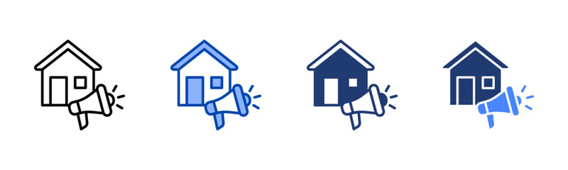 Advertising icon set multiple style collection