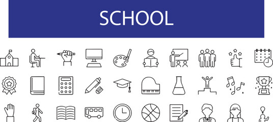 School and Education Icons Collection learning