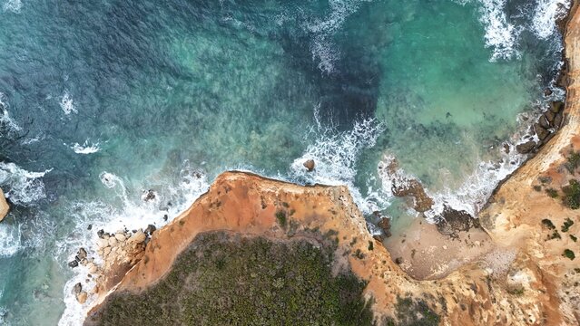 Aerial Drone View of Misery Beach in Albany, Western Australia