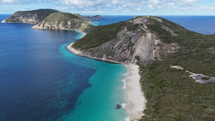 Aerial Drone View of Misery Beach in Albany, Western Australia
