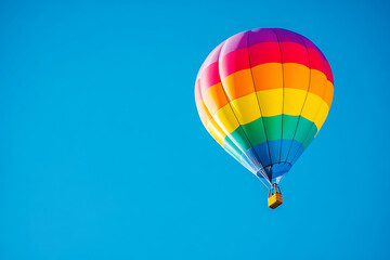Obraz premium Colorful hot air balloon flying in the blue sky