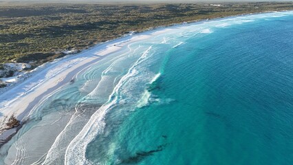 Aerial drone view of John Cove Beach/ Bremer Beach in Bremer Bay, Western Australia