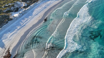 Aerial drone view of John Cove Beach/ Bremer Beach in Bremer Bay, Western Australia
