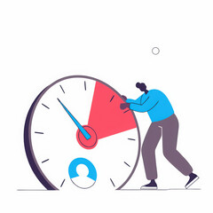 Creative illustration of a small figure collecting golden liquid from a large tilted barrel using a ladle and a fishing rod