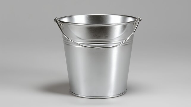 Metal bucket ready for various tasks and applications in everyday life