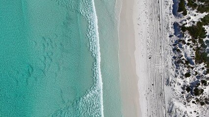 Aerial Drone View of Lucky Bay in Esperance, Western Australia