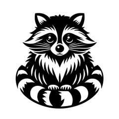 Obraz premium Adorable Stylized Raccoon Character Illustration.