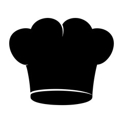 Silhouette of Puffy Chef Hat Icon for Cooking, Black silhouette of a traditional puffy chef hat, isolated on white background, symbolizing culinary arts, cooking, and kitchen professions.
