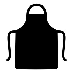 Black cooking apron illustration for baking or grilling, suitable for chefs
