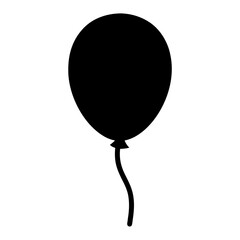 Simple Black Balloon Silhouette Image Isolated on White Background Symbol
