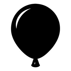 Simple black balloon isolated on white background for party or decoration