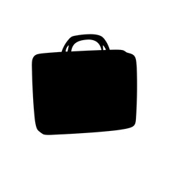 Silhouette of a professional looking briefcase with a curved handle on top