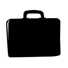 Black Silhouette of a Briefcase, Ideal for Business Professionals and Travel