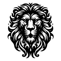 Fototapeta premium Majestic Lion Head Tribal Tattoo Design.