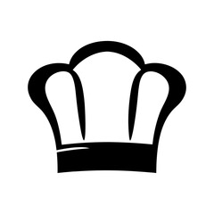 Simple vector illustration of a black and white minimalist chef hat