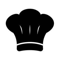 Minimalist Black Chef Hat Icon Illustrating Culinary Profession and Gastronomy