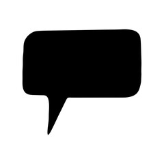 Isolated black speech bubble with rounded edges and a sharp tail