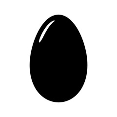 Silhouette of a sleek black egg with subtle reflective highlight