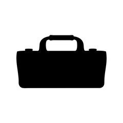Isolated Black Silhouette of a Handbag or Briefcase on White Background