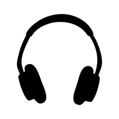 Silhouette of Headphones for Listening to Music or for Audio Recording