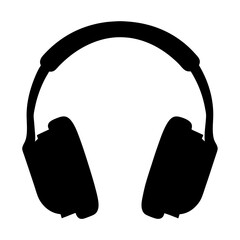 Headphones in silhouette with a simple and modern aesthetic design illustration